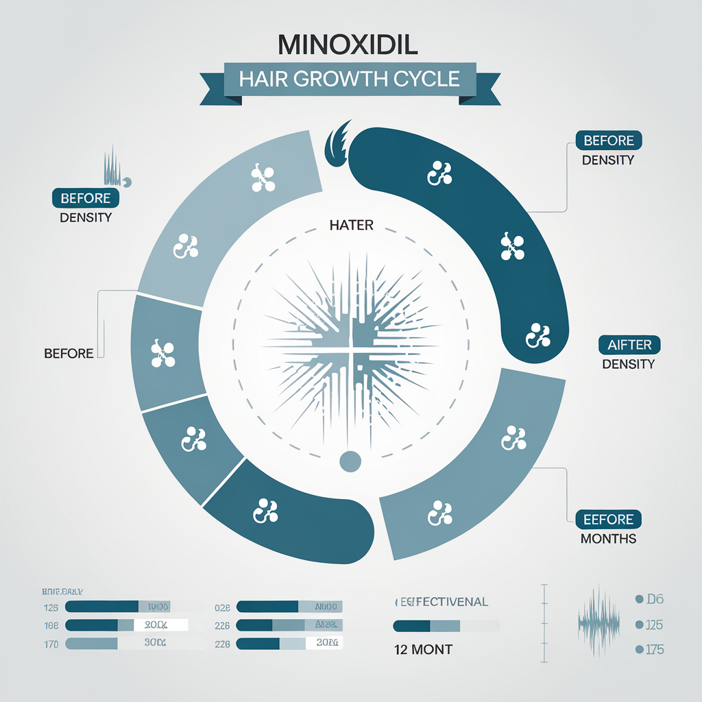 Minoxidil (Rogaine) infographic - how it works